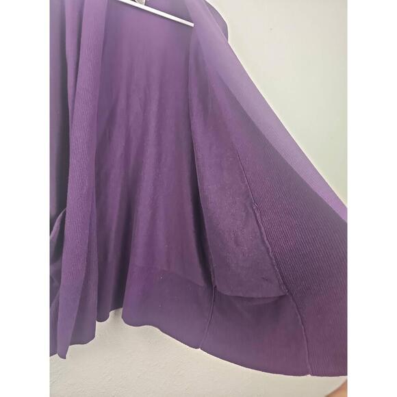 Chicos Purple Open Front Long Sleeve Pocketed Cardigan Sweater Size 1 - Picture 3 of 7
